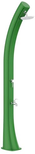 STARMATRIX Rio xxl Green Grüne Duschsäule aus Polyethylen HD 226 cm Höhe 40 Liter Wassertank Durchmesser der Brause 1524 cm inklusive Fußdusche ideal für Gärten Pools und Strände