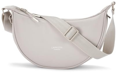 LARKSON Crossbody Bag Damen & Herren Beige - Solveig Small - Umhängetasche im Halbmond Style - Halbrunde Schultertasche - Moon Bag Design - Wasserabweisend