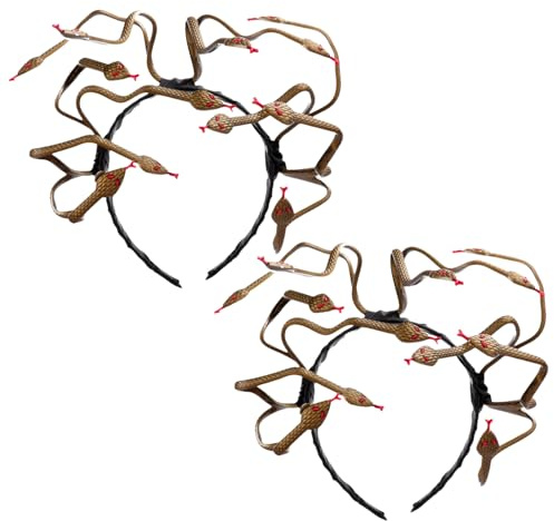 Lezevn Medusa-Stirnband, Party-Haarschmuck, mythisches Medusa-Schlangen-Stirnband für Halloween, Karneval, Cosplay, 2 Stück