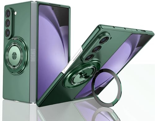 ZHOZEXIN Kompatibel med Samsung Galaxy Z Fold 6, magnetisk hållare för ringhållare, stötsäker, tunn passform, skyddsfodral för Samsung Galaxy Z Fold 6 (grön)