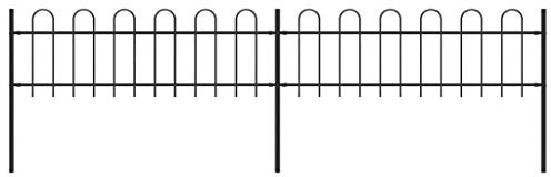 Juroupi Clôture de Jardin avec Dessus en Cerceau Acier 3,4 x 0,6 m Noir Barriere Jardin Exterieur,Barriere Jardin,Portillon Grillage