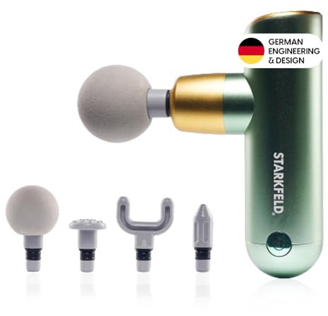 STARKFELD® STARKGUN® – Leistungsstarke Massagepistole für Tiefengewebe | Leise & Effizient (Grün, Deluxe)