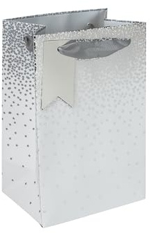 Eurowrap White Stars Ombre Gift Bag With Gift Tag - Gift Bag for Him, Her, Christmas, Weddings, Birthdays, Mother's Day - Birthday Gift Wrap Occasion Present - Small Size