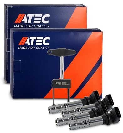 ATEC Germany 4x Zündspule + Zündspulen - Abzieher | Kompatibel mit: AUDI A1, A1 Sportback, A2, A3, A3 Cabriolet, A3 Sportback, SEAT ALHAMBRA, ALTEA, ALTEA XL, CORDOBA, IBIZA III
