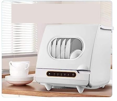 Lavavajillas automático Lavavajillas Pequeño De Sobremesa For El Hogar Sin Instalación Automática Inteligente Desinfección Y Secado 6 Juegos De Lavavajillas Diseño compacto y que ahorra espacio(A4)