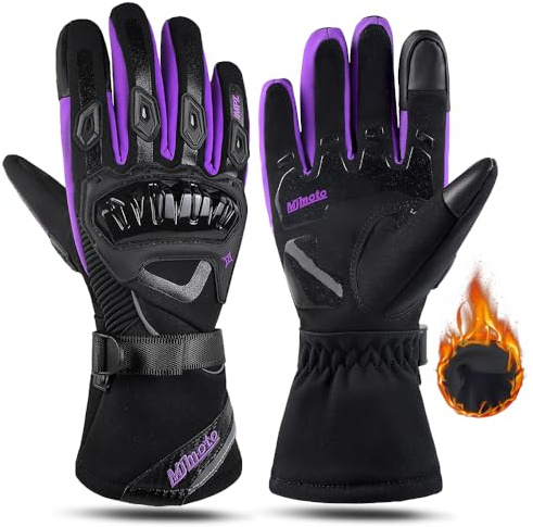 mjmoto Guantes de motocicleta, resistentes al viento, impermeables, guantes de moto para mujer, guantes de equitación para pantalla táctil, guantes de motocross, guantes de invierno para mujer