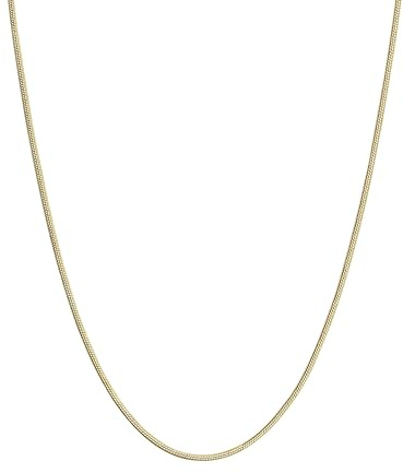 FOCALOOK Collier Chaîne Plaqué Or Femme Fine 1,2mm en Acier Inoxydable Chaine Serpent Dorée Longueur 45 cm + 5cm pour Pendentif Bijou Cadeau Femmes avec Boîte