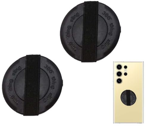 LONZIKP 2 Pcs Premium Support de Doigt pour Smartphone, Poignée Adhésive pour Téléphone, Support Smartphone, Poignée Selfie, Support de Téléphone à Une Main (Noir)