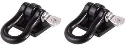 GTFRUQAS para D90 para Axial para SCX10 1/10 2 Uds RC Coche Metal para Escalada Remolque Gancho Hebilla Cabrestante Escala Pista Camión Grillete Mejora Piezas De Repuesto Kit Actualización RC(Black)