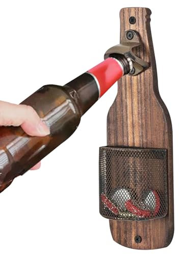 Apribottiglie Da Parete | Apribottiglie A Parete Con Raccoglitore Tappi - Accessorio Cucina Compatto Decorazione per Casa Regalo Unisex per Compleanni