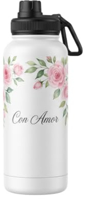 Botella Térmica Personalizada con Foto 1L Acero Inox | Compartimento Secreto en la Base | Regalo Botella Profesora Fin de Curso | Bidón Térmico Personalizado Nombre y Diseño