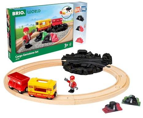BRIO World - Güterzug-Set mit Farbwechsel - Spielzeug Eisenbahn für Kinder mit Eisenbahn, Wagen, Spielfigur, Schienen und Edelsteinen die bei Kälte/Wärme die Farbe wechseln, Spielzeug ab 3 Jahren
