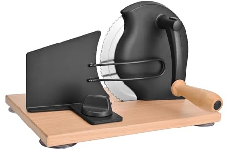 Pitycbo Máquina Cortadora Manual de Pan Y Queso con Ventosa de Grosor Ajustable para Hornear Accesorios Profesionales Hogar, Negro, Individual