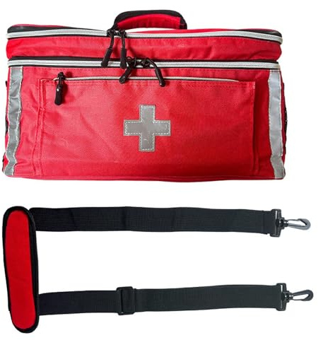 MagiDeal premiers secours vide, organiseur trousse d'urgence, sangle détachable, fermeture éclair, pochette rangement pour fournitures