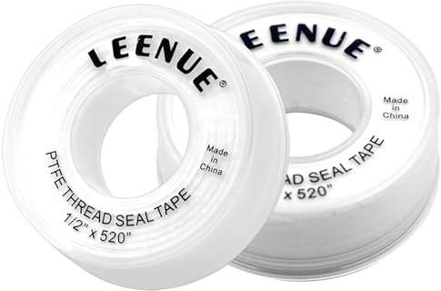 LEENUE Teflonband Gewindedichtband, PTFE Dichtband Wasserleitung 2er Pack, gut Dichtungsband Wasserdicht zum Verhindern von Lecks in Rohren, Duschköpfen und Abwasserkanälen 12mm X 13m Weiß