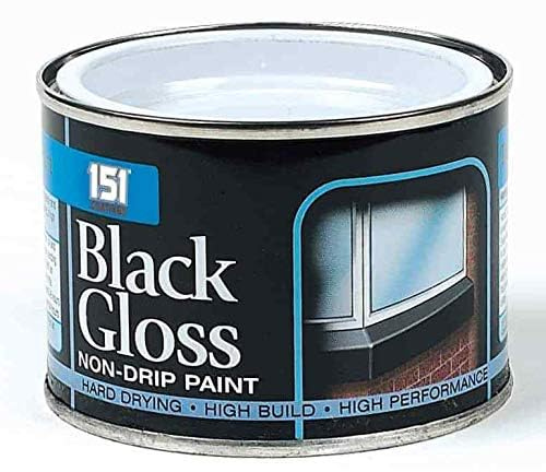 PRICE BEATER 151 Non-Drip Gloss Paint, Hard-Drying, High-Performance Topcoat for Wood, Metal, Masonry, Furniture & More, Interior & Exterior Use, 180ml (Black Gloss Non Drip)