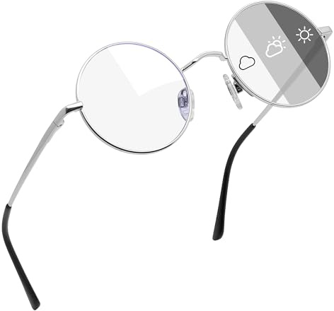 Joopin Redondas Gafas de Sol Steampunk Hombre Mujer Polarizadas de Metal | Estilo Hippie, Retro Vintage, Metálicas, Círculares, Unisex, Protección UV400, Bisagras de Resorte, Disfraz Fiesta Halloween