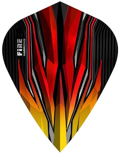 THOR-DARTS Harrows Slim Flights Fire Dartflights, bicolore giallo-rosso, forma slim, 1 set (1 kite bicolore giallo-rosso)