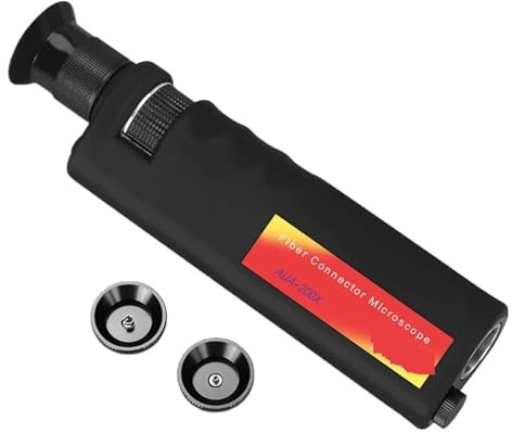 SEVEQIS Tester fibra ottica, Lente d'ingrandimento for estremità in fibra ottica AUA-200X/400X/200XD Microscopio for ispezione fibre adattatore 2,5 mm (SC/FC/ST) / 1,25 (LC)(AUA-200XD)