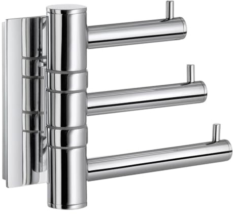 Smedbo Pool Swing Arm Triple Hook, Polished Chrome,12.5 x 6.8 x 8 cm, Silver