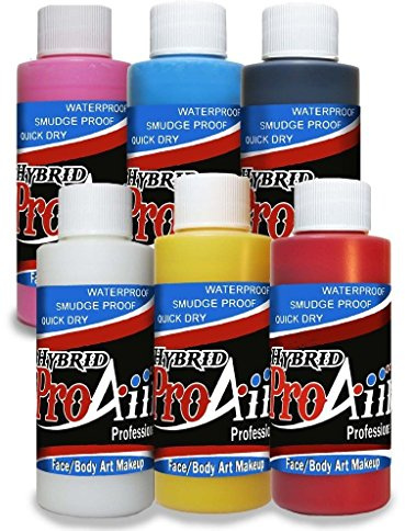 ProAiir Face and Body Painting Makeup - 6 Primary Colors - 1 oz (30ml)