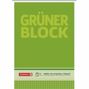 Brunnen 10 x Briefblock Der grüne Block A5 60g/qm kariert 50 Blatt