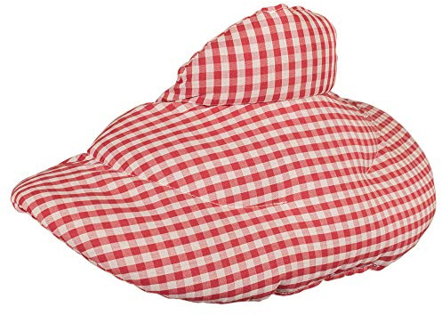Bio Nackenhörnchen mit Stehkragen, Dinkelkissen. Nackenkissen Wärmekissen - Dinkel-Körnerkissen Nacken Schulter (Bio Dinkel & Bio-Stoff rot-weiß)
