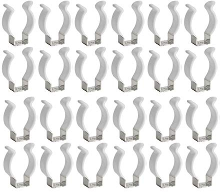 (24-Pack) JESLED T8 U Clips Holder Bracket for 8FT LED Light Bulbs, LED Fluorescent Tube Replacement Mounting Accessories, Stainless Steel Lamp Support, Lampholder, Pipe Clamps to Prevent Sagging
