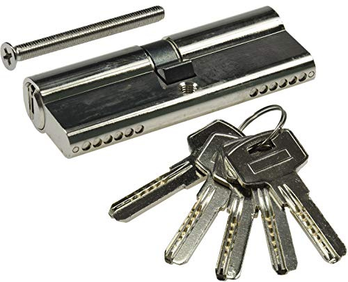 ChiliTec Schließzylinder 80mm, 40/40mm, Türzylinder | für DIN Einsteck-Schlösser, erhöhte Sicherheit, Zylinder mit 5 Sicherheitschlüssel