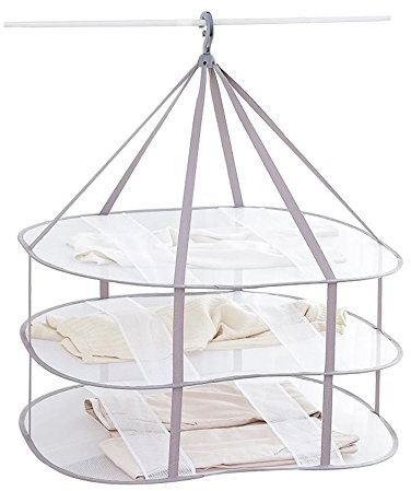 Looca 3-Tier Folded Mesh Clothes Hanging Dryer Sweater Drying Rack 30.3 L * 24.5 W*30.7 H