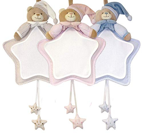 COCCARDA NASCITA STELLA-ORSETTO CM.28X56 con tela aida 55 fori (ROSA)