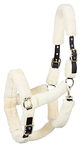 PFIFF 102812 Halfter 'Caio' mit Kunstfell, naturfarben Pony
