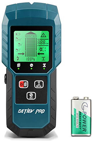 DETLEV PRO 5 in 1 Rilevatore Digitale Tubi e Cavi CA Elettrici, LCD Schermo,Avviso Sonoro,Legna/Metallo/Magnetico o No