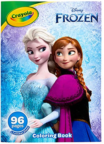 Crayola Frozen 2 Malbuch mit Aufklebern, Geschenk für Kinder, 96 Seiten, Alter 3, 4, 5, 6