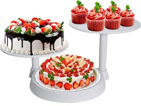 Cake Stands, Uten Cake Biscuit Fruit Stand - 3 Tier Tray White Presentation Stand for Wedding Birthday Cakes