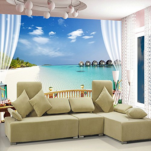TFLABS Papier peint photo non tissé Mer & Resort Mode Papier Peint Intissé Tapisserie Murales Panoramique 3D Mur De Fond Tv Papier Peint Chambre Enfant Adulte Poster Murales Taille:L150CMxH105CM