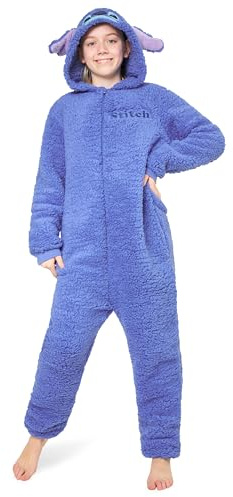 Disney Onesie für Mädchen, 4-15 Jahre - Stitch Jumpsuit - Kuschelanzug Einteiler für Mädchen