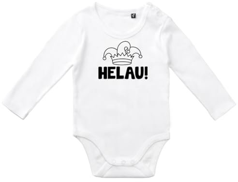 Huuraa Unisex Babystrampler Helau Narrenkappe Geschenk Größe 80 White Bio Baumwolle Fairtrade Helau Überraschung