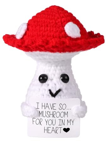 Funny Positive Mushroom, 3.93in Emotional Support Mushroom Nuggets Crochet
