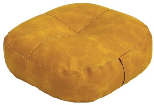 Generisch Modernes Pouf-Bodensitzkissen | Quadratisches Bodenkissen aus PU-Leder mit Reißverschluss | Weiches und bequemes Sitzkissen, Fußhocker für Wohnzimmer, grau, 40 x 6 cm (15,7 x 2,3 Zoll)