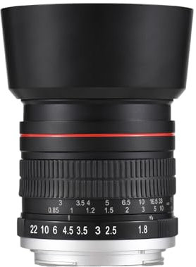 ACAGALA Objectif d'appareil photo 85 mm à focale fixe F1.8, grande ouverture, mise au point manuelle avec monture EF, 7 groupes, 10 éléments, compatible avec Canon EOS Rebel T8i T7i T6 T3i T2i 4000D