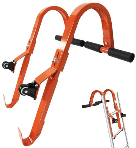 GDJZXD Dachleiterhaken, 2er-Pack Leiterstabilisator, Hochleistungsstahl 500 lbs Tragkraft, Dachfirstverlängerung mit Rad für sicheren und einfachen Zugang