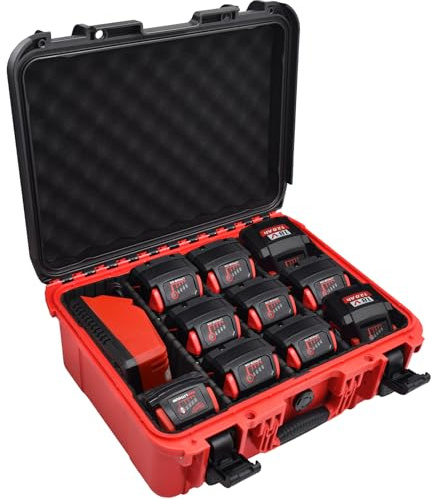 Case for Milwaukee Battery - Extra Large Storage Case & Adjustable Dividers