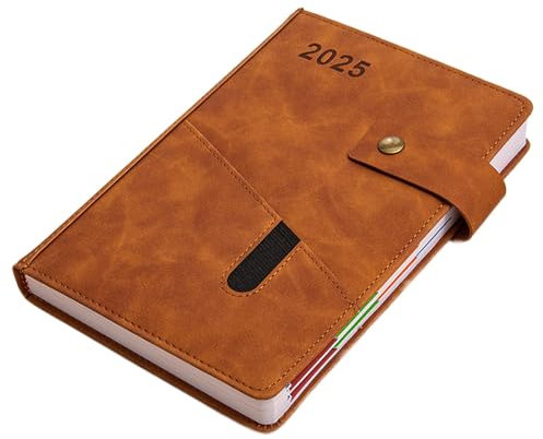 PU-Leder-Notizbuch, 2025-Planer-Buch, Tagesplaner-Notizblock, Monatsplaner-Organizer, Veranstaltungsplaner-Notizbuch, 365-Tage-Planungsbuch, Business-Planungs-Notizbuch, Studienplaner-Organizer, PU