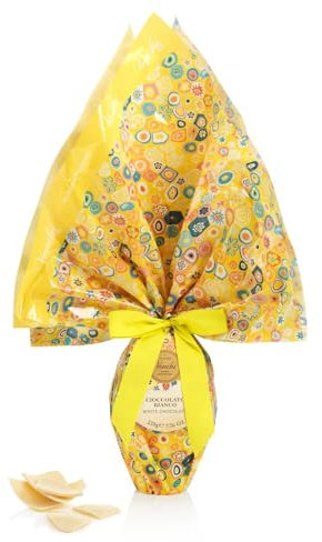 Venchi - Uovo di Cioccolato, Gusto Cioccolato Bianco, con Sorpresa, Grafica Murrine di Venezia, Senza Glutine, 220 gr, Collezione Pasqua, Idea Regalo
