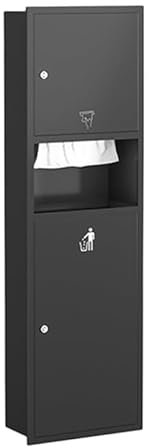 TMKDNNKG Eingelassene Duschnische, wasserdichte Badezimmerregale mit Händetrockner, Aufbewahrungsnischen für Toilettenpapier und Mülleimer für die Küche zu Hause und das Schlafzimmer, Schwarz, 34 x 1