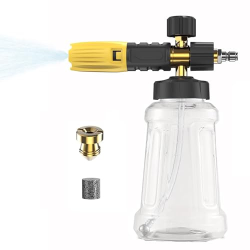 Schneeschaumlanze für Kärcher K2 K3 K4 K5 K6 K7 Hochdruckreiniger, Ersatz-Schaumkanone Upgraded Connect & Power Dicker Schaumseifenspender Verstellbare Sprühdüse, Hochdruck-Autowaschpistolen-Zubehör