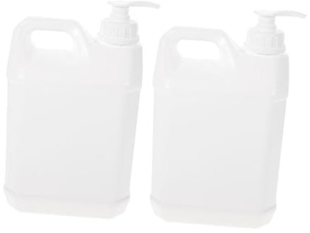 Ipetboom Lot De 2 Distributeurs à Pompe 3l en Plastique Alimentaire Blanc Cassé, Flacons Réutilisables Étanches pour Gel Bain, Lotion Et Savonnette Mains, Maison Voyages