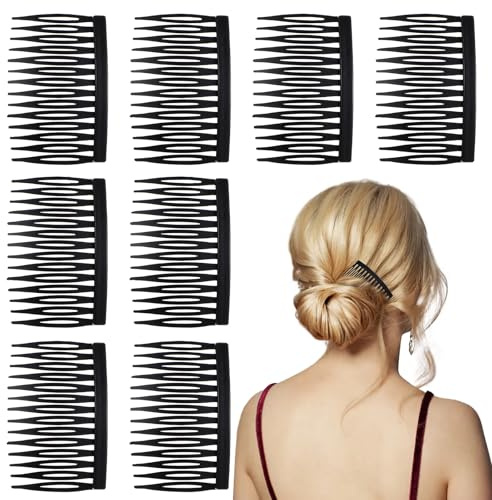 Haarkämme zum Stecken, 8 Stück French Side Hair Combs Kunststoff Haarkämme mit 14 Zähnen Vintage Dekorativer Steckkamm Haare Steckkamm Haare Haarspangen, für Frauen Mädchen Einsteckkamm