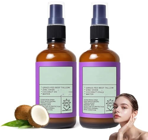 Protector solar en aerosol con manteca de karité, protector solar para rostro y cuerpo, con óxido de zinc y aceite de coco, fórmula no grasa, FPS 30 resistente al agua, humectante ligero